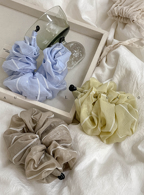 FUNCOCO｜马尾发圈香蕉夹气质条纹简约大号发量多竖式防滑发夹子