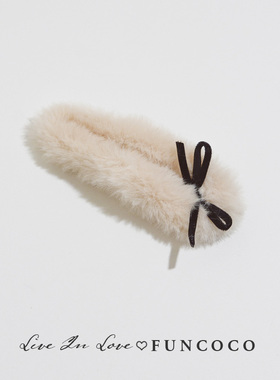 日系网红甜美秋冬可爱毛毛BB夹刘海发夹韩国毛绒头饰简约大号边夹