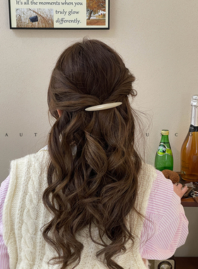 FUNCOCO｜气质柳叶夹~发量少半扎发一字侧边碎发公主头发夹弹簧夹