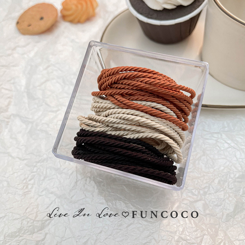 50根焦糖色系女扎耐用不伤发头饰