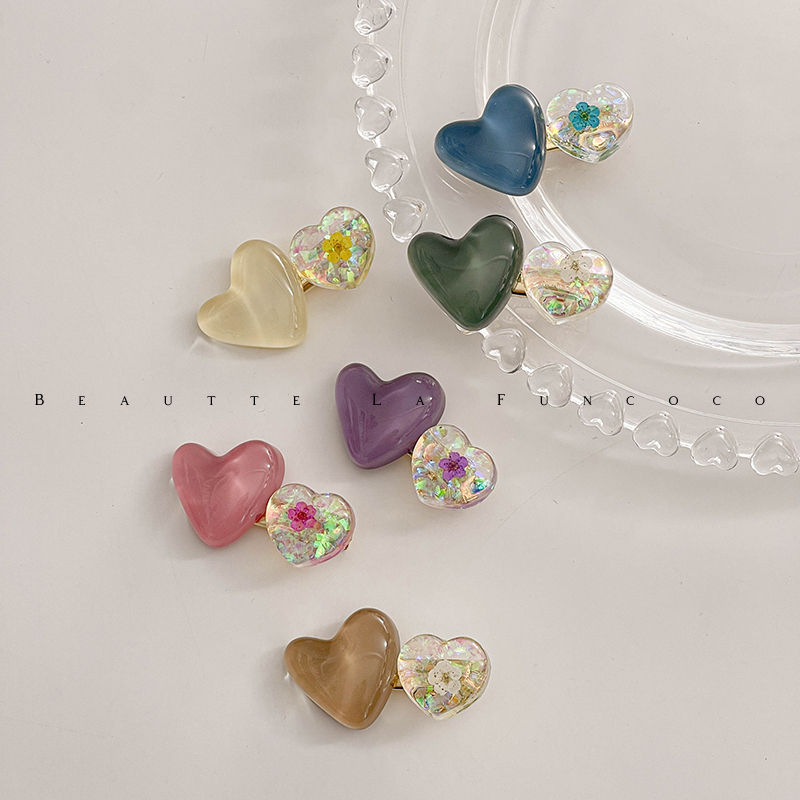 Funcoco干花夏季碎发侧边刘海夹