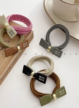 精致感小蝴蝶结~不伤发高弹粗皮筋头绳低马尾发圈皮套韩国发饰女