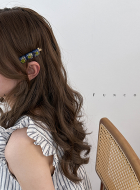 手作の干花发夹女森系仙美甜美刘海侧边夹鸭嘴夹头饰发卡2024新款