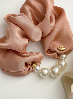 小众气质~法式头绳缎面大肠圈发圈气质女发饰发绳白色扎头发头饰