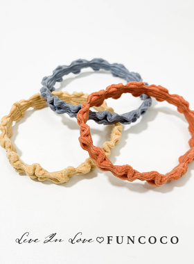 温柔奶油色~高弹力卷边扎马尾橡皮筋皮套 基础实用款发圈皮绳软妹