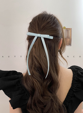 精致芭蕾风飘带小号半扎公主头发夹白色粉丝带发卡发饰头饰蝴蝶结