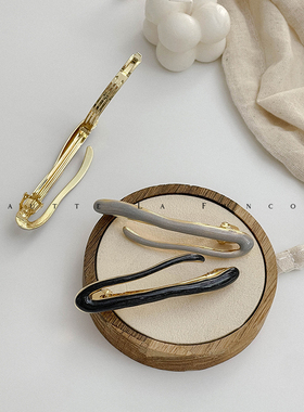 FUNCOCO｜小众高级设计感简约线条弹簧夹发量少小号一字半扎发卡