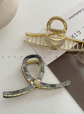 发量多适用复古醋酸发夹甜美风金标气质发抓大抓夹盘发鲨鱼夹大号