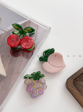 一对夹更好看~高颅顶可爱水果小发抓草莓红色刘海发夹顶夹小夹子