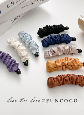 简约气质发量少防滑布艺小号香蕉夹竖夹发夹发卡马尾夹横夹韩国女