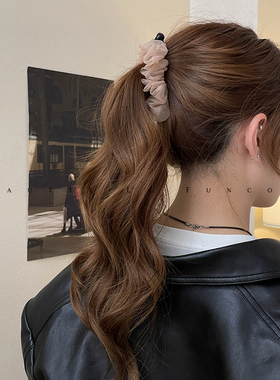 FUNCOCO｜卷卷欧根纱竖式发夹固定后脑勺扎高马尾香蕉夹神器韩女