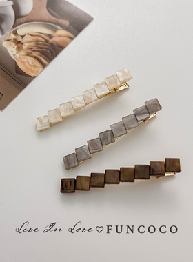 气质小方块2024高端新款侧边发夹刘海夹掐子发卡夹子适合短发头饰