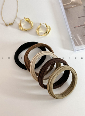 不伤发松软宽皮套女头绳皮筋高弹力耐用头发圈黑色橡皮筋扎头发绳