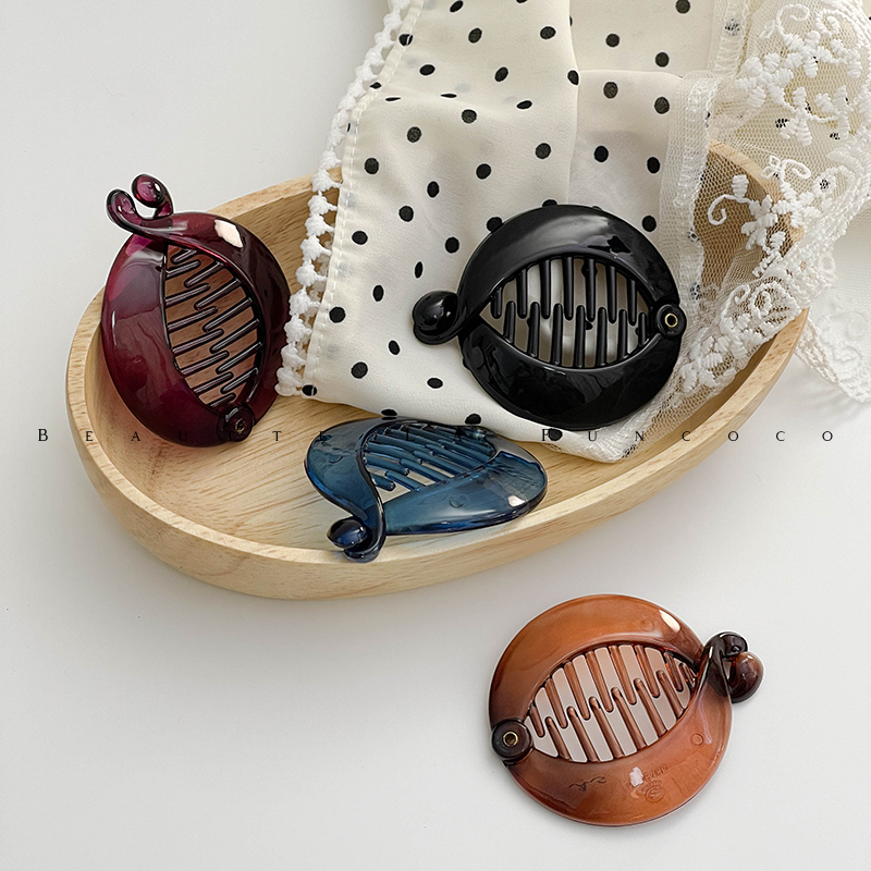 FUNCOCO|紧实耐用~韩国AS无痕不伤发高马尾香蕉夹竖式防滑发卡女