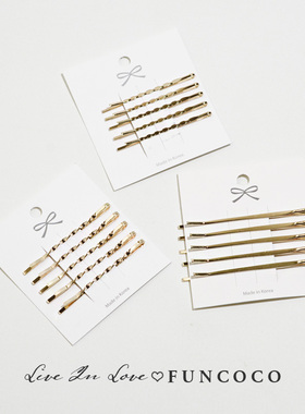 韩国进口高品质金色一字夹街拍走秀网红模特同款侧边发夹甜美小众