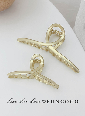 质感磨砂金属发抓夹大号高颅顶韩国甜美风后脑勺头饰盘头发抓卡女