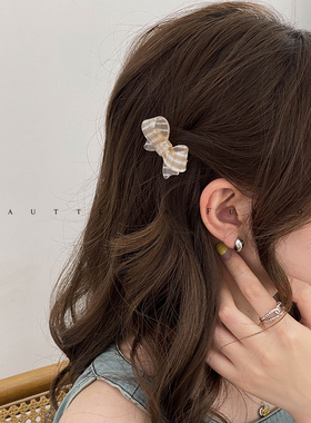 清新少女感精致小发夹格子刘海夹侧边夹子迷你仙气碎发卡头发饰品