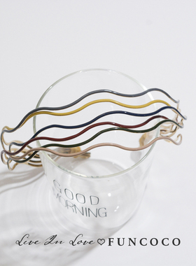 韩国进口东大门甜美头饰波浪滴油洗脸发箍简约男士细头箍运动发窟