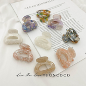 韩国醋酸碎花复古中号后脑勺小发抓夹子法式 半夹优雅气质发夹发卡