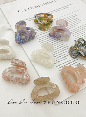 韩国醋酸碎花复古中号后脑勺小发抓夹子法式半夹优雅气质发夹发卡