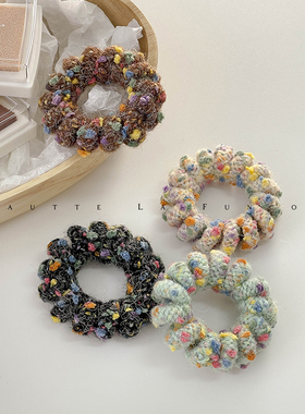 FUNCOCO｜彩虹跳跳糖~浅彩色系春季新款电话线发圈马尾头绳韩系女