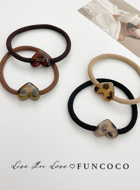 【高弹力绑马尾丸子头实用好看】豹纹爱心韩系网红橡皮筋发圈头绳