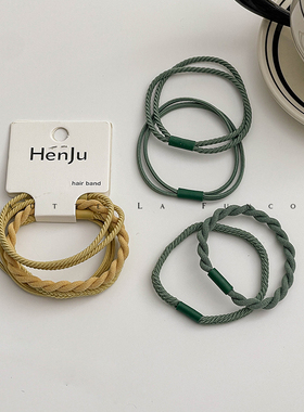 高弹力耐用扎头发头绳2024双股发圈高弹橡皮筋女扎头皮套气质发绳