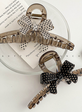 加大号~韩国波点蝴蝶结洗澡百搭发量多抓夹女后脑勺盘发夹鲨鱼夹