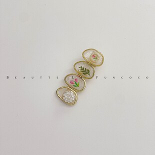 出口日本手作の干花侧边刘海发夹高级感小众森系仙美发饰碎发夹子