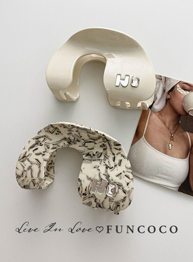 设计师小众款大理石醋酸大号发量多鲨鱼夹后脑勺发夹高级感发抓夹