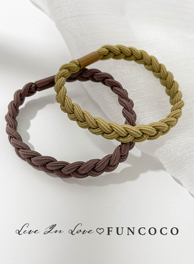 麻花发圈2024年新款高弹力粗橡皮筋女扎头发绳头饰耐用不伤发简约