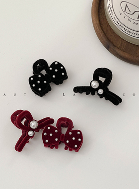 法国FUNCOCO珍珠发夹小号抓夹女2024新款高级感侧边刘海前额无痕