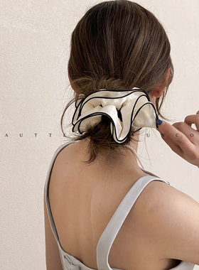 FUNCOCO｜韩国欧尼直播同款~东大门温柔珠纱饱满大肠发圈马尾头绳