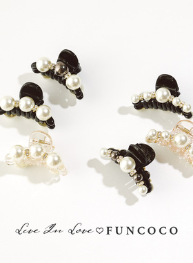 韩国进口头饰小号精致发抓夹后脑勺小巧发夹简约头顶珍珠刘海夹女