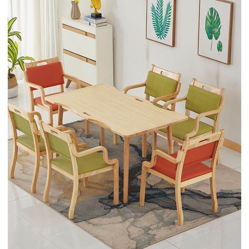 餐桌椅椅子桌子适老年公寓老化养老院橡木家具实木定制敬老院老人