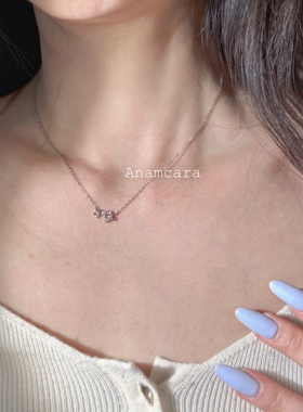 Anam纯银mini镂空小花花朵项链女冷淡设计优雅温柔颈链森系锁骨链