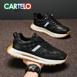 高级感百搭潮鞋2025新款阿甘户外运动鞋男款年轻人厚底时尚休闲鞋