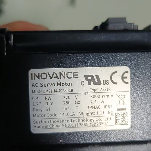 议价汇川INOVANCE伺服电机MS1H4-40B30CB-A3可维修