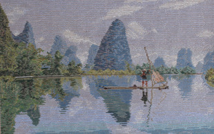 绒绣画作 桂林山水 来挑战你的耐心老手工.50*70cm.成品