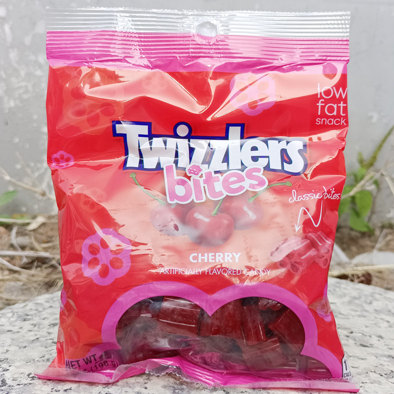 多滋乐扭扭糖樱桃味糖段糖果软糖儿童袋装Twizzlers cherry bites