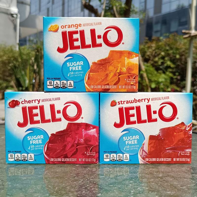 Jello sugar free 美国进口吉欧无糖口味果冻粉布丁粉DIY自制17克