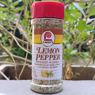 美国劳瑞柠檬胡椒盐粉调味料Lemon Pepper With Zest Of Lemon63g