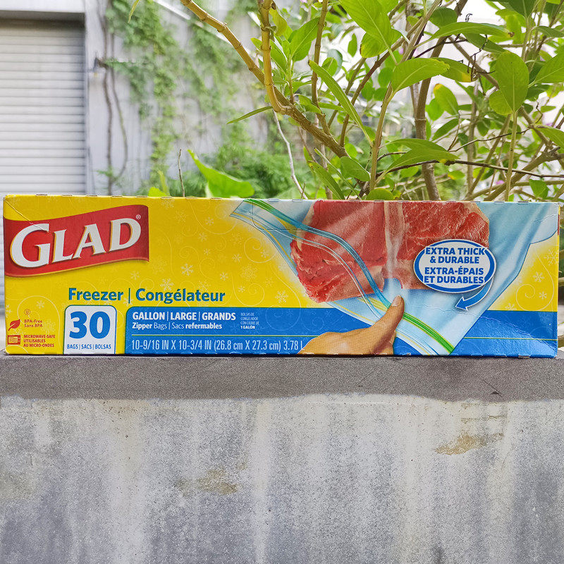 30只佳能密封袋冷冻专用带封口GLAD extra thick durable freezer
