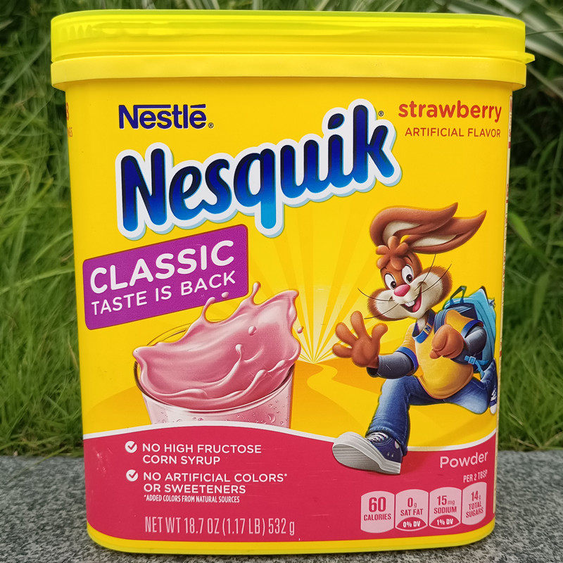 雀巢草莓味冲饮粉代餐饱腹冲饮奶昔牛奶冲nesquik02strawberry02