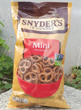 255g现货美国SNYDER'S施耐德普莱Mini蝴蝶形面包酥片装饰饼干