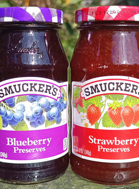 美国进口Smuckers Preserves Jam斯味可涂抹草莓蓝梅果酱340g