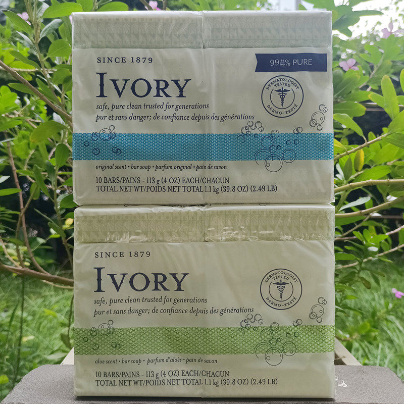 lvory soap美国进口象牙牌浮水清香型芦荟香型香皂肥皂(10块装)