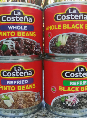 墨西哥乐口泰香煎芸豆黑豆整粒豆泥La Costena Whole Black Beans