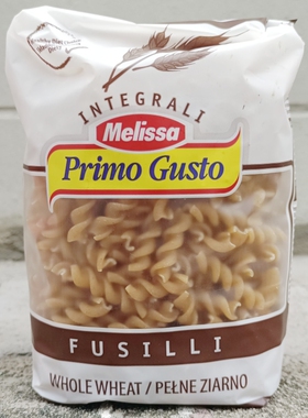 Melissa Fusilli Pasta希腊麦丽莎全麦意大利面单色螺丝型 500g