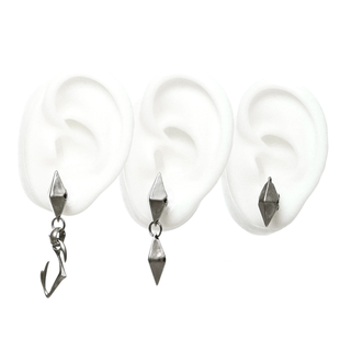 IIIMIII 残网I系列 暗黑棱锥拼接耳钉 黄子弘凡同款